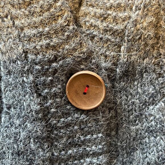 Free People Alpaca Wool Blend Button Front Cardigan Sweater Grey Medium - Picture 8 of 10